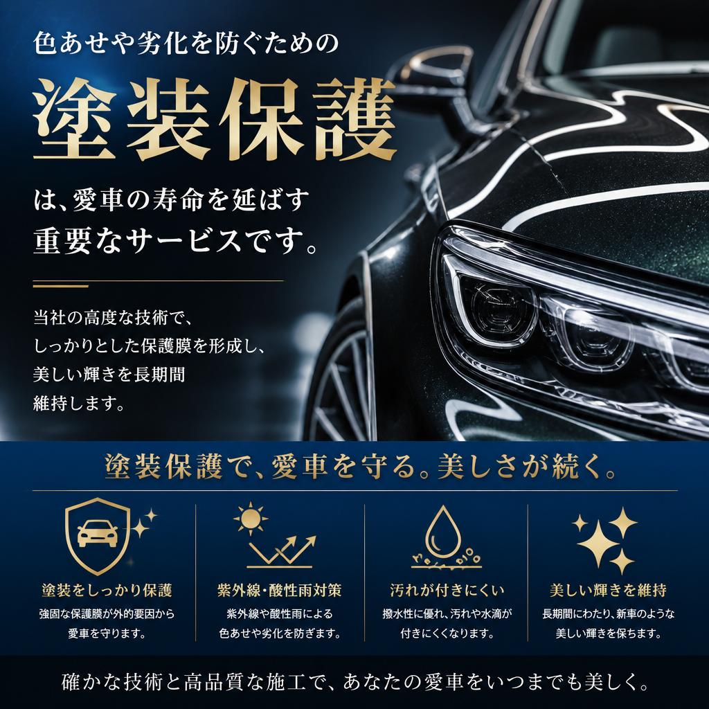 確かな塗装保護で色あせを防止