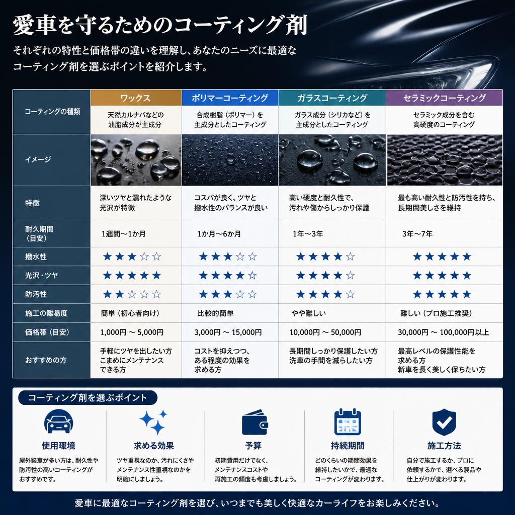 コーティング剤の選び方