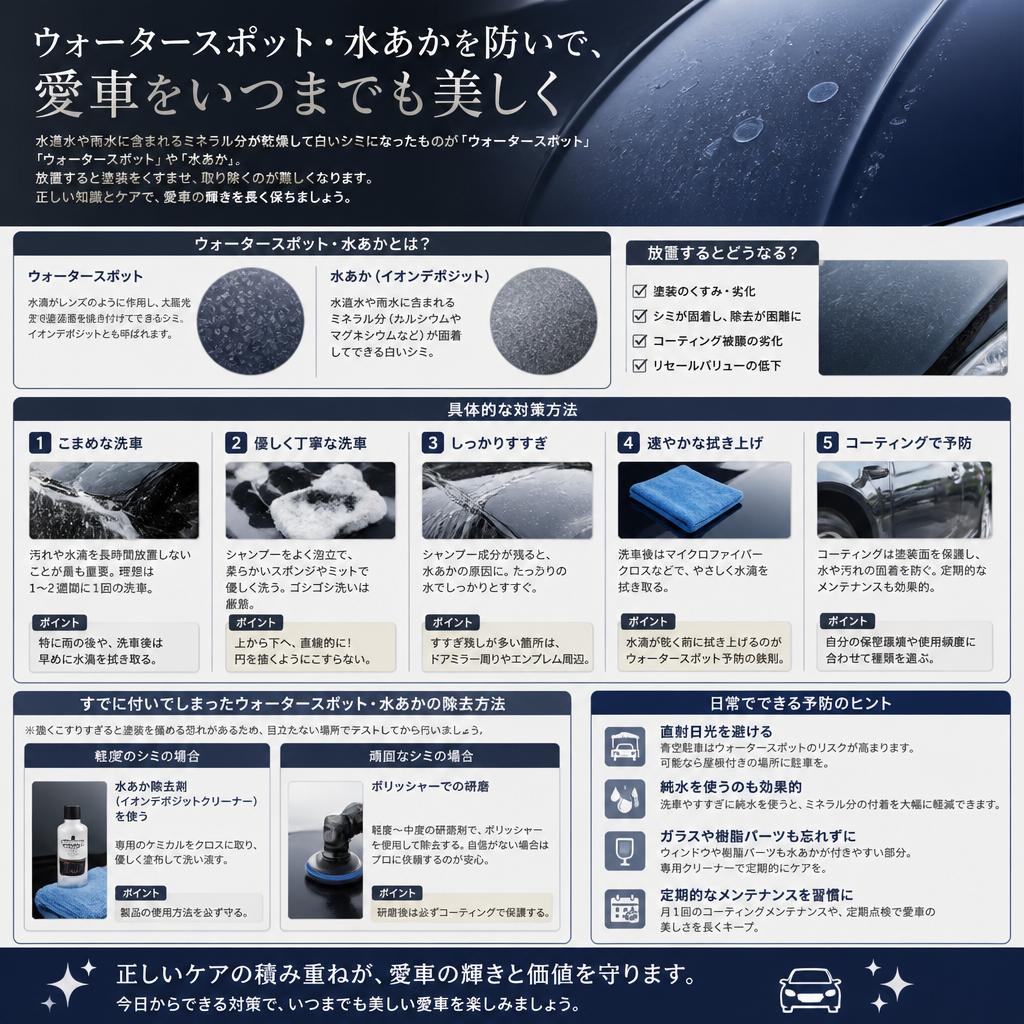 ウォータースポットと水あかの対策方法