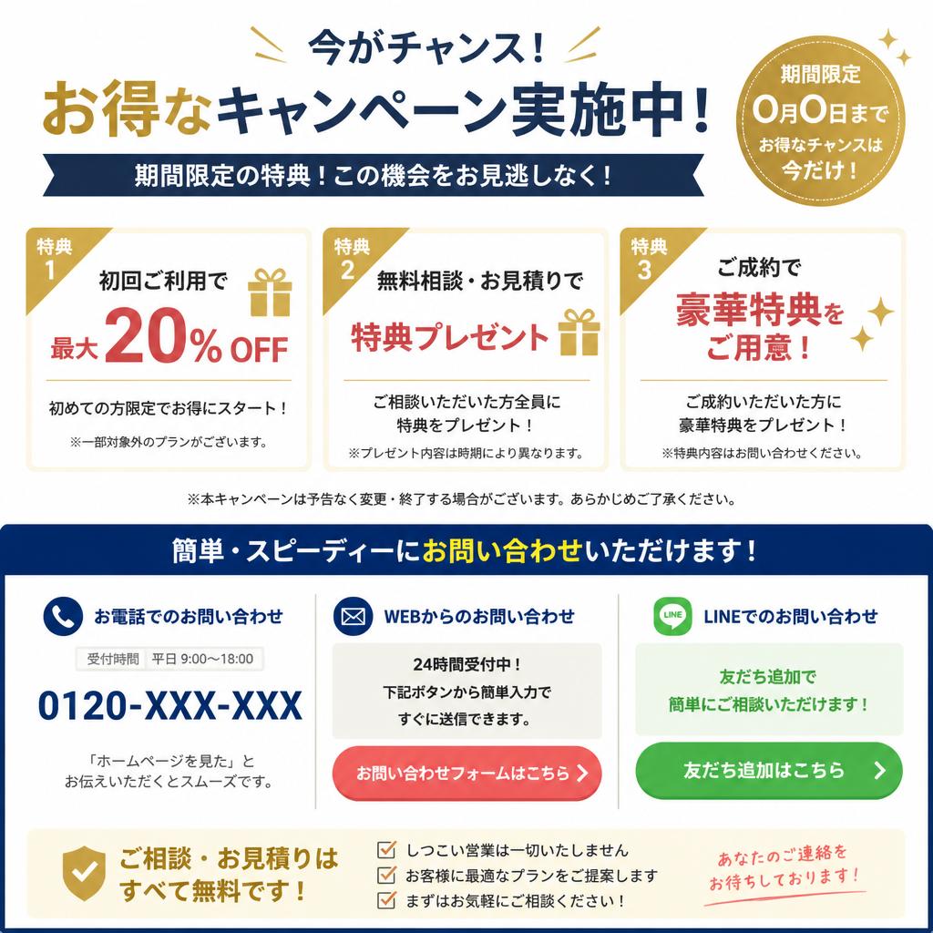今すぐお問い合わせを！