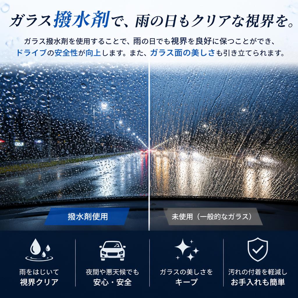 ガラス撥水剤でさらなる美しさを